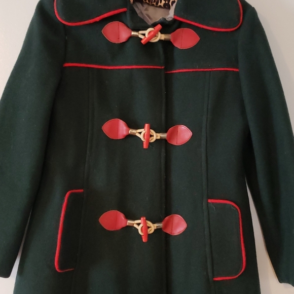 Vintage Hunter Green Pea Coat - Picture 2 of 9